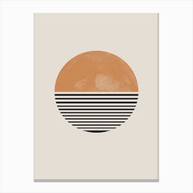 Retro Sunset Watercolor Shapes Canvas Print