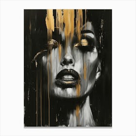 Gold And Black 69 Canvas Print