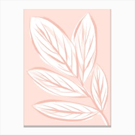 Modern Pink Leaves Canvas Print