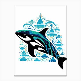 Orca Whale Pattern 2 Canvas Print