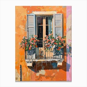 Balcony Painting In Rome 1 Canvas Print