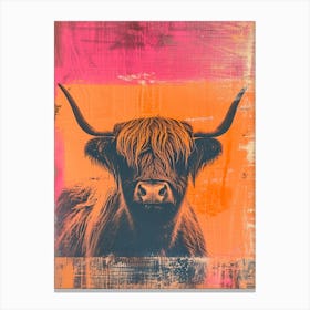 Highland Cow Polaroid Inspired 2 Canvas Print