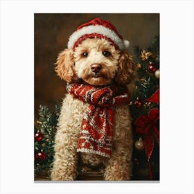 Christmas Goldendoodle 1 Canvas Print