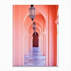 Pink Hallway In Morocco Canvas Print