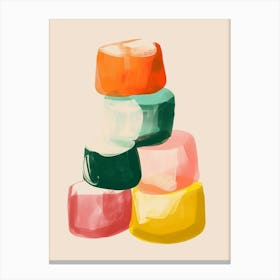 Stacked Minimalist Jelly Gouache Painting Canvas Print