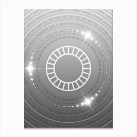 Geometric Glyph in White and Silver with Sparkle Array n.0078 Canvas Print