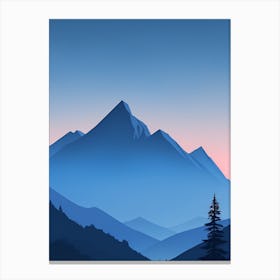 Misty Mountains Vertical Composition In Blue Tone 31 Canvas Print