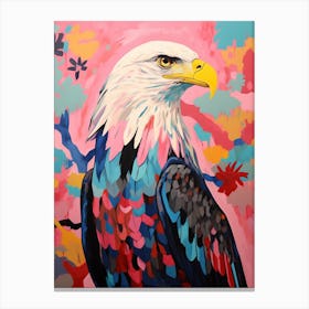 Pink Scandi Bald Eagle 3 Canvas Print
