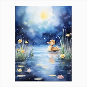 Duckling In The Moonlight 3 Canvas Print