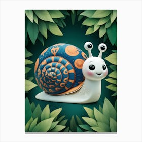 Snail In The Forest Canvas Print