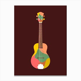 Cak Tenor/Banjo Keroncong Musical Instrument in Colorful Illustration Canvas Print
