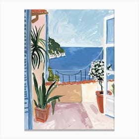 Travel Poster Happy Places Positano 1 Canvas Print