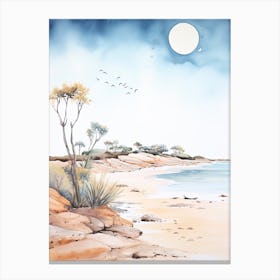 Watercolour Of Shell Beach   Shark Bay Western Australia 0 Canvas Print