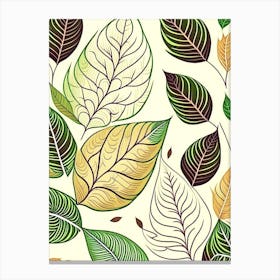 Leaf Pattern Warm Tones 1 Canvas Print