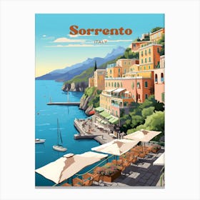 Sorrento Italy Coastal Travel Art Illustration Canvas Print