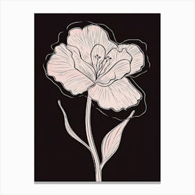 Gladioli Line Art Flowers Illustration Neutral 20 Canvas Print