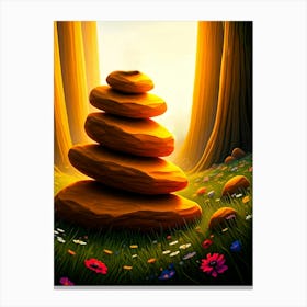 Rocks In The Forest Canvas Print