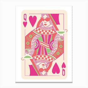 Queen Of Hearts Cocktail Pink Canvas Print