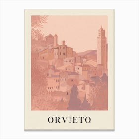 Orvieto Vintage Pink Italy Poster Canvas Print