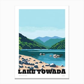 Lake Towada Japan 1 Colourful Travel Poster Canvas Print