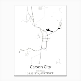 Carson,United States Minimalist Map Canvas Print