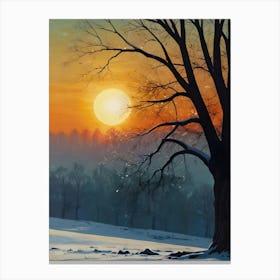 Winter Sunset 1 Canvas Print