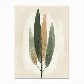 Cypress Tree Minimal Japandi Illustration 4 Canvas Print