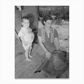 Wife And Child Of Tenant Farmer Living Near Warner, Oklahoma By Russell Lee Canvas Print