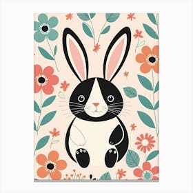 Floral Cute Baby Bunny Nursery (1) Canvas Print