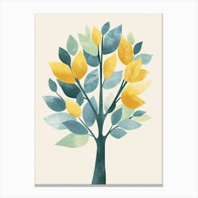 Mahogany Tree Flat Illustration 8 Canvas Print