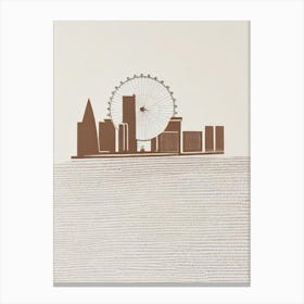 London Eye 1 London Boho Landmark Illustration Canvas Print