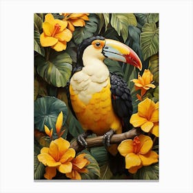 Jungle Toucan Yellow Art Print Canvas Print