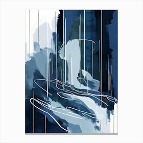 Abstract In Blue And White Canvas Print