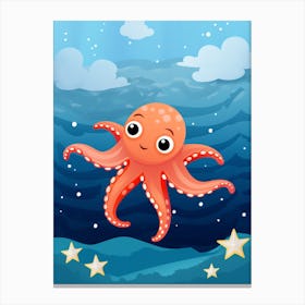 Star Sucker Pygmy Octopus Kids Illustration 2 Canvas Print