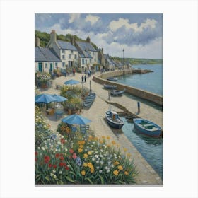 Peaceful Harbourside Cottages Canvas Print