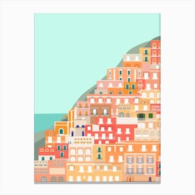 View over the Amalfi Coast, Positano, Italy Canvas Print