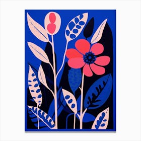 Blue Flower Illustration Heliconia 1 Canvas Print