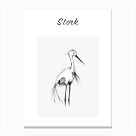 B&W Stork Poster Canvas Print