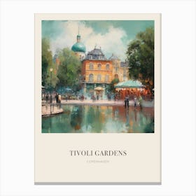 Tivoli Gardens Copenhagen Denmark 2 Vintage Cezanne Inspired Poster Canvas Print