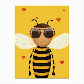 Little Honey Bee 3 Wearing Sunglasses Canvas Print