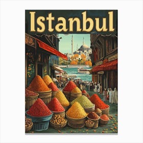 Aihrgdesign A Mid Century Modern Travel Poster For Istanbul 1 Canvas Print