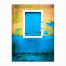 Blue Shuttered Window Murano Canvas Print