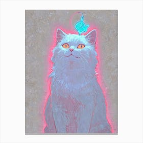 Cat With Neon Eyes 1 Canvas Print