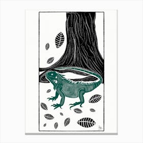 Iguana and Tree Canvas Print