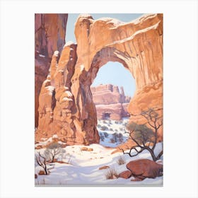 Dreamy Winter Painting Arches National Park United States 4 Canvas Print