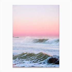 Bamburgh Beach, Northumberland Pink Photography 2 Canvas Print