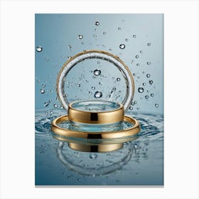 Wedding Rings In Water Canvas Print