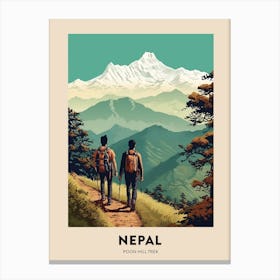 Poon Hill Trek Nepal 4 Vintage Hiking Travel Poster Canvas Print