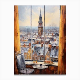 Winter Cityscape Bruges Belgium 3 Canvas Print