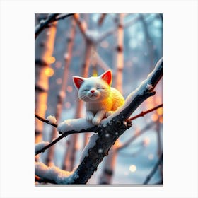 Snowy Cat Canvas Print